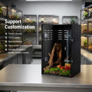 Simple Style PVC Reptile Enclosure Tank Solid Pattern Black Arboreal Terrarium Habitat Box Reptile&hibian Supplies