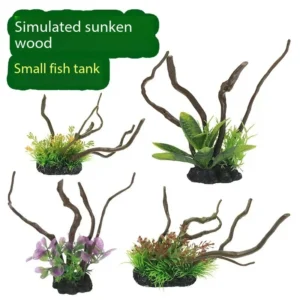 Simulated Sunken Wood Fish Tank Accessory Microscopic Landscape Aquarium Scenery for Goldfish Hiding Aquarium Decor