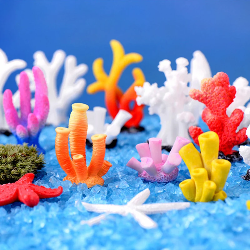 Simulation Resin Coral Ornaments Fish Tank Artificial Desktop Adornment DIY Aquarium Background Landscape Decoration