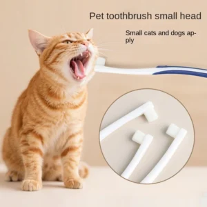 Single Pack Animal Toothbrush for Pet Cat Dog Rabbit Hamster Small Head Soft Hair Made of Plastic
