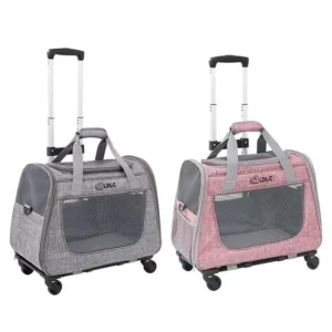 Single Shoulder Dog Pet Carrier Backpack Outdoor Travel Bag with Detachable Wheel Portable Fashion