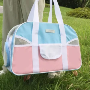Single-Shoulder Polyester Cat Carrier Bag Large Capacity Breathable Portable Anti-Stress Pet Carrier for Cats