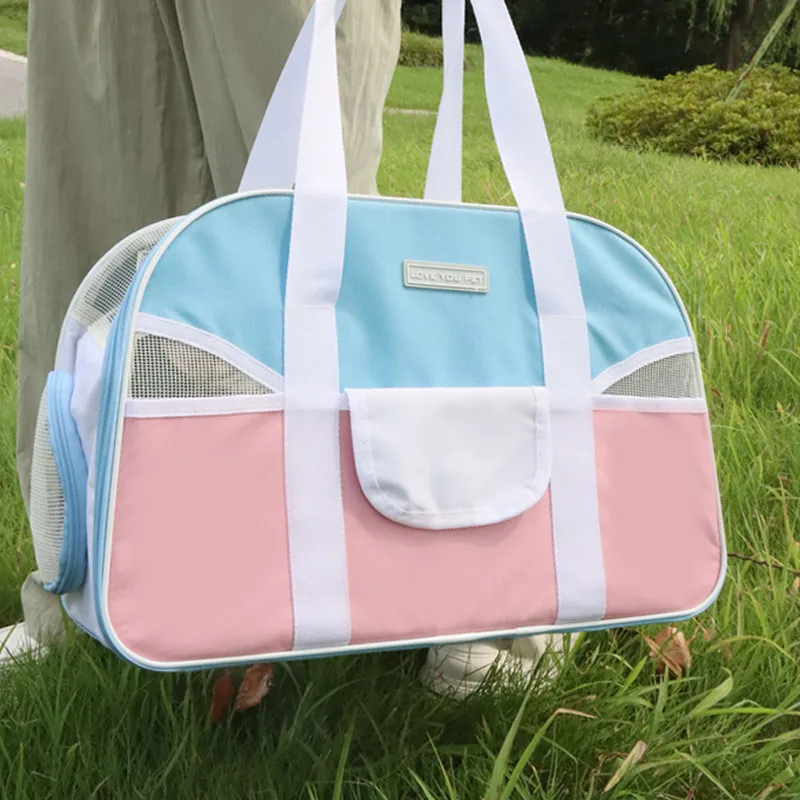 Single-Shoulder Polyester Cat Carrier Bag Large Capacity Breathable Portable Anti-Stress Pet Carrier for Cats