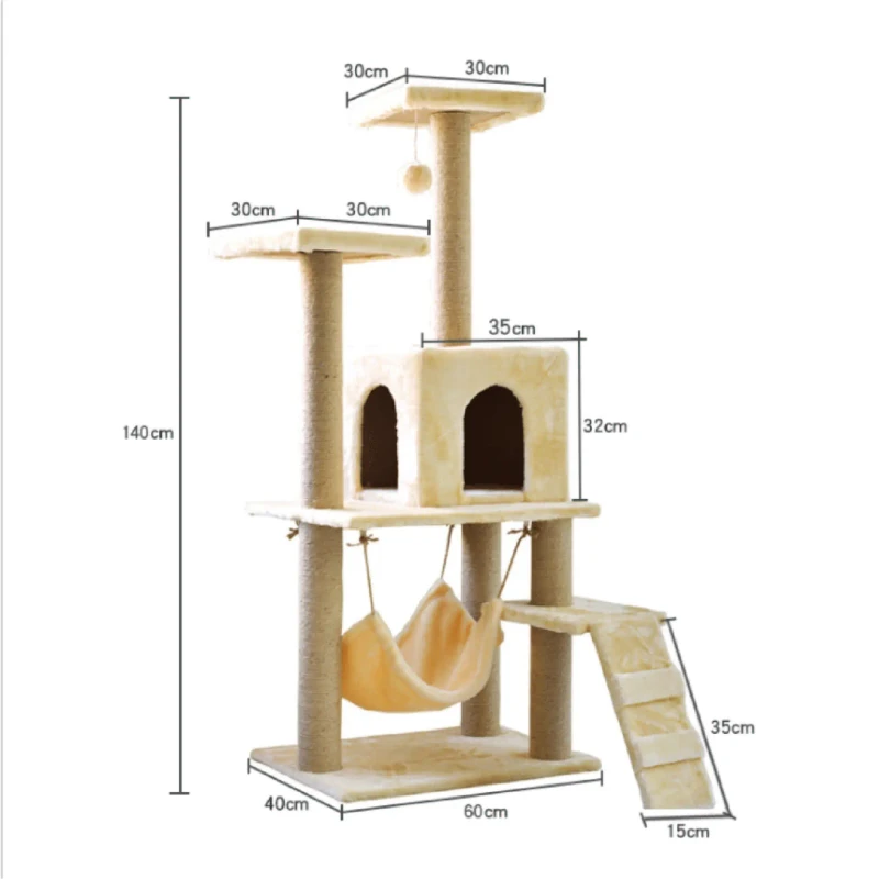 Sisal Cat Tree Sisal Cat Tower Sisal Cat Climbing Frame Sisal Scratching Post Indoor Cat Activity Tree