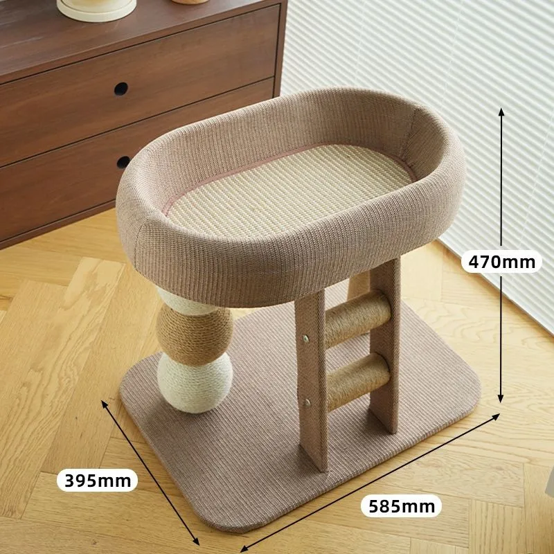 Sisal Covered Cat Pet Bed Toy Indoor Scratcher Tree with Cute Cat Products Plush Ball for Kitten Cat Scratching Post