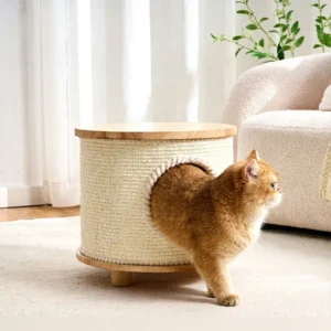 Sisal Multi-Purpose Simplicity Coffee Table Cat Nest with Sisal Blanket Table Stool for People and Pets