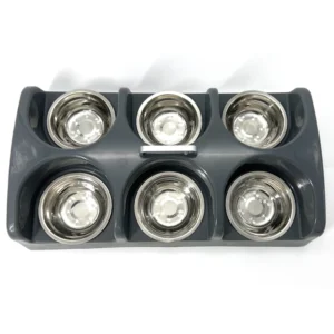 Six Bowl Dog Feeder Puppy Kitten Feeder Station Weaning Dish Puppies or Kittens Feeding Small Animals