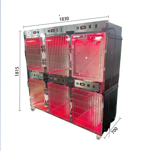 Six Stackable Stainless Steel Pet Cages with Large Capacity and Multiple Compartments