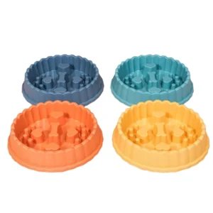 Slow Eat Pet Feeder Dog Bowl Blue Anti Spill Pet Bowls