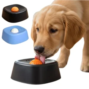 Slow Feeder Plastic Dog Cat Bowl for Liquid Treats Anti Slip Square Entertained Ball in Bone Broth Lick Bowl