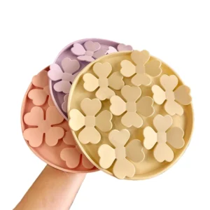Slow Feeder Silicone Cat Dog Pet Food Enrichment Bowl Round Square Flower Shape