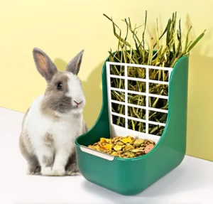 Small Animal Rabbit Food Bowl 2-in-1 Rabbit Grass Rack Cat Guinea Pig Feeding Box Rabbit Hay Feeder Pet Supplies