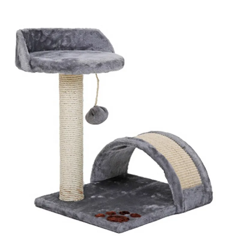 Small Cat Tree for Indoor Cats Activity Cat Tower Condo with Scratching Post for Kittens Climbing Stand with Basket & Hanging