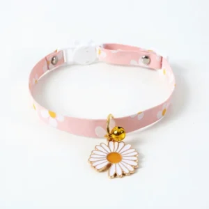 Small Daisy Adjustable Cotton Polyester Pet Collar for Cats Dogs Rabbits