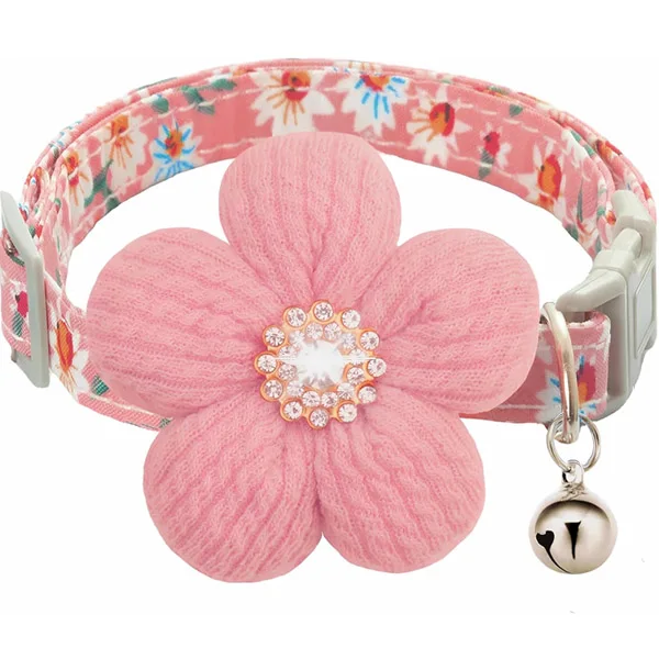 Small Dog Collar with Ribbons, Puppy Collar for Small Dogs, Cute Bell Design, Adjustable Length, Polyester Material