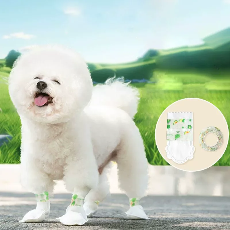 Small Dog Pet Socks Waterproof Disposable Dog Shoes with Anti Slip Feature for Paw Coverage