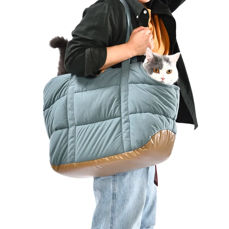 Small Dogs Cat Carrier Bags PU Bottom Pet Sling Bag