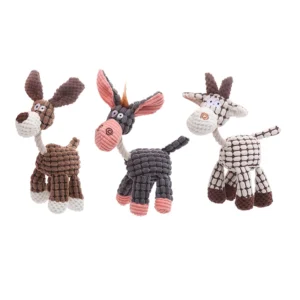 Small Durable PP Cotton Pet Chew Toys Cute Squeaky Plush Animals Natural Cloth Dog Chew Toy Sustainable Cats Dogs