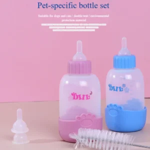 Small Footprint Pet Milk Bottle Silicone Milk Bottle Set for Dog Cat and Puppy Feeding 5 Piece Set