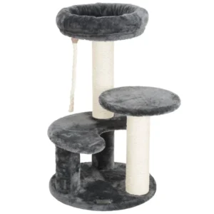 Small Indoor Cat Tree With Scratching Post Wooden Cat Tower and Perch Toy for Kittens
