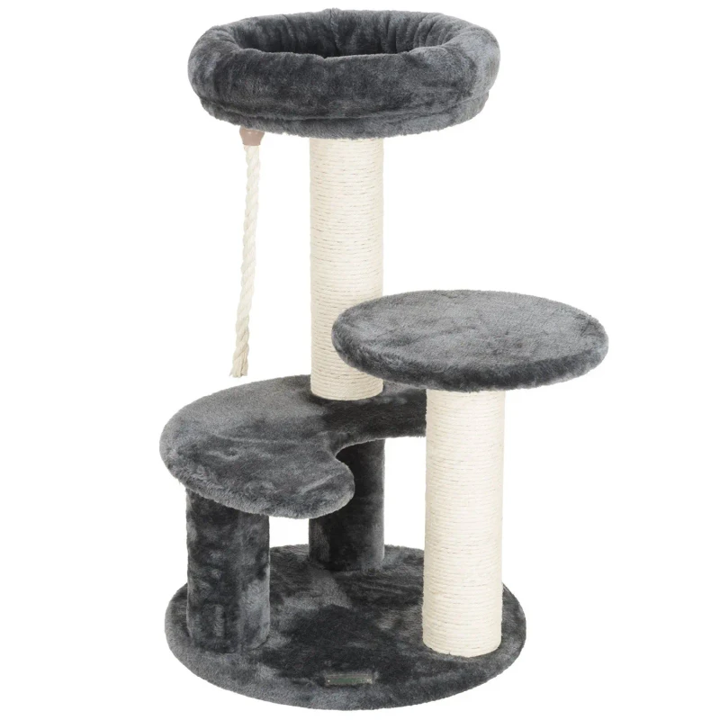 Small Indoor Cat Tree With Scratching Post Wooden Cat Tower and Perch Toy for Kittens