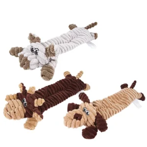 Small Luxury Eco-Friendly Plush Casual Pet Squeak Toy Bite-Resistant Interactive Dog Toy with Cartoony Design