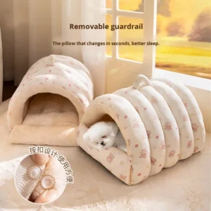 Small Medium Sized Dog Eco Friendly Winter Enclosed Pet Bed with Print Pattern Removable Washable Sleeping Bag