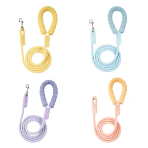Small Medium-sized Dogs Nylon Pet Leash with Ribbons Cloud Foam Handle Solid Pattern Outdoor Walking Direct Manufacturer