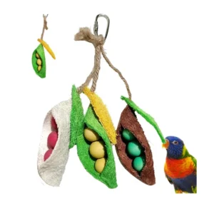 Small New Eco Friendly Colored Luffa Bird Toy for Biting and Grinding Teeth Bird Cage Hanging Decoration