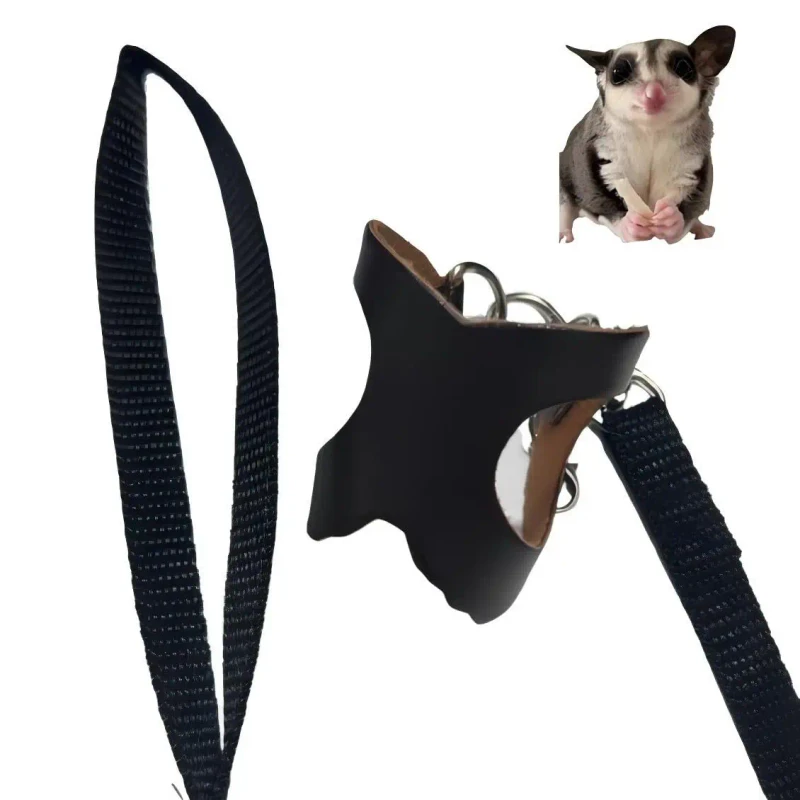 Small Pet Hamster Rat Adjustable Soft PU Harness Leash Pet Accessories