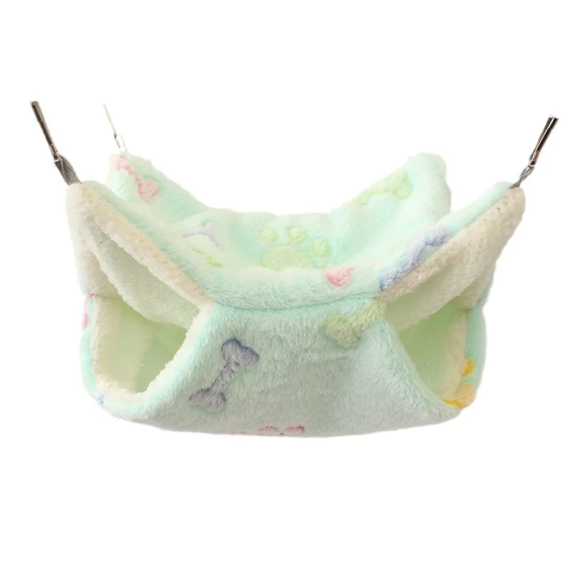 Small Pet Sugar Glider Double Layer Warm Flower Branch Hammock Autumn Winter Sleeping Bag Solid for Squirrel Mouse Fleece