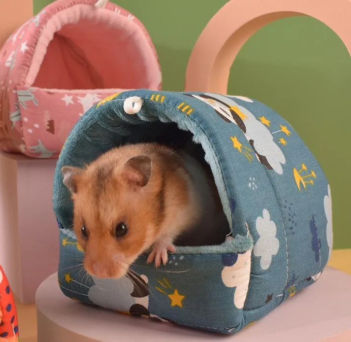 Small Pet Supplies Warm Sleep House Toy for Guinea Pigs Rats Hamsters Velvet Bed and Hideout Nest Bedding Cage Accessories