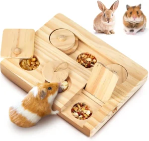 Small Pet Supplies Wooden Hamster Rich Food Foraging Toy Hidden Snacks Puzzle Game Puzzle Feeder Enrichment Toy Board