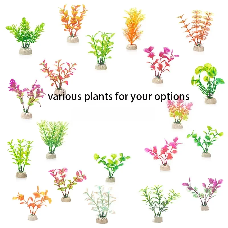 Small Plastic Artificial Aquarium Plants Fish Tank Decorations Ornaments for Aquascaping