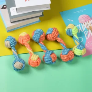 Small Puppy Bite Resistant Cleaning Teeth Dog Rope Toys Pet Cotton Rope Training and Chewing Toy Supplies