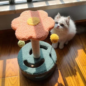 Small Sisal Cat Tree Rotating Cat Scratcher & Interactive Toy for Cats