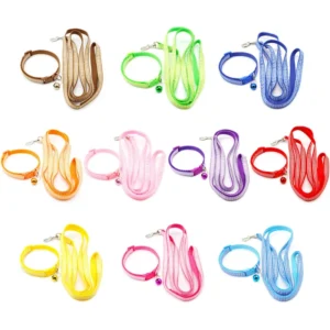 Small Size Dogs cat Adjustable Collar Leash with Bell Dog Collar Leash Set Pet Supplies