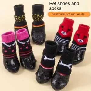 Small Size Luxury Winter Cotton Pet Socks Anti-Dirt Non- Comfortable Waterproof Print NewWholesale Teddy Christmas