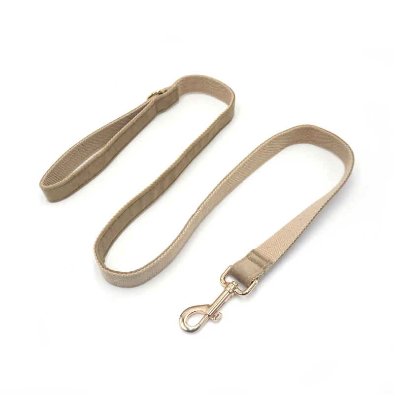 Small Size Velvet Dog Leash Luxury Pet Products with Solid Print Pattern Durable Padded Walking Feature for Cats