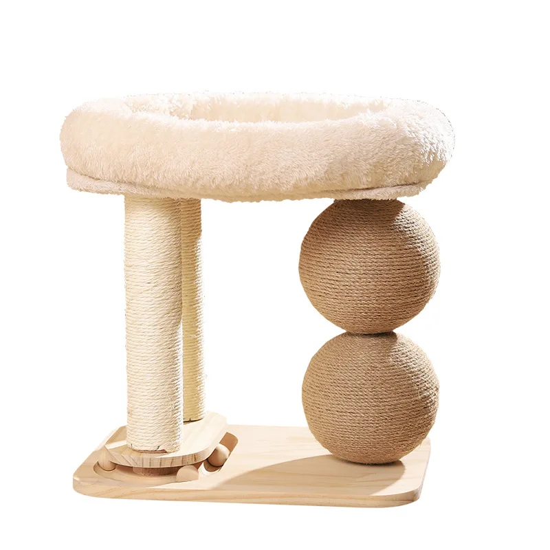 Small Space Saving Cat Tree House Apartment Suitable Integrated Cat Scratching Post Toy Supplies for Climbing Cat Cave