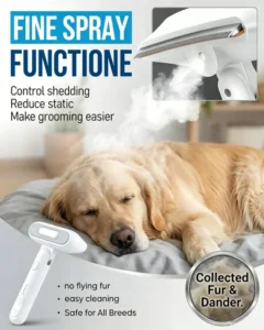 Small Spray Deshedding Brush for Cats Dogs 2 in 1 Mist Grooming Tool Undercoat Removal Anti Static Self Cleaning Foldable
