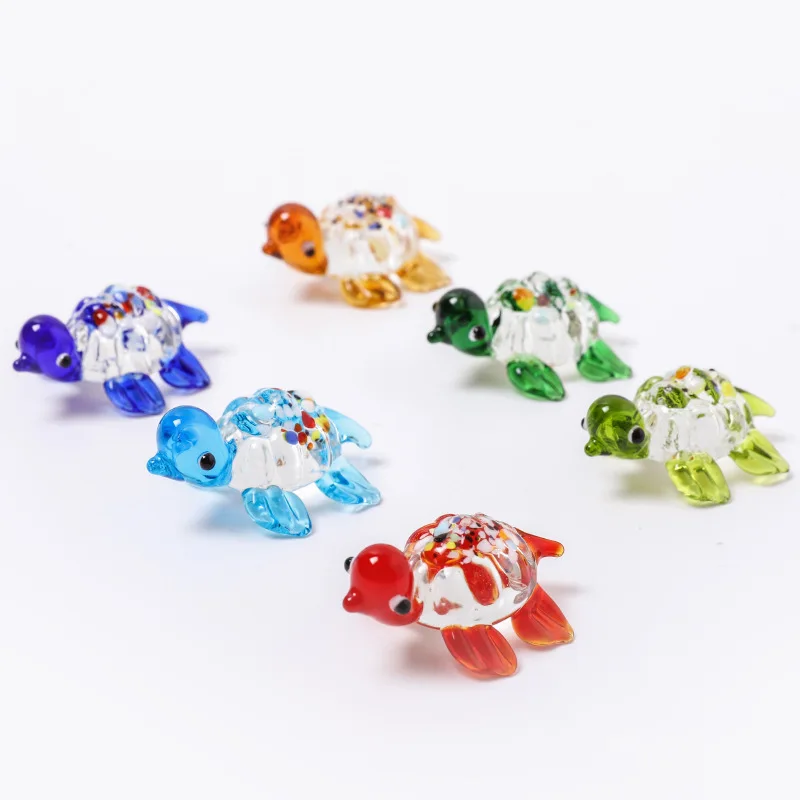 Small Turtle Animal Stained Glass Crafts Ornaments Aquarium Landscaping Fish Tank Decorations Craft