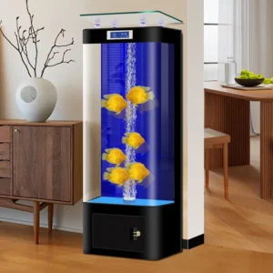Small and Medium sized Living Room Home Glass Cylinder Back Filter Oxygen Integrated Vertical tank Fish Aquarium
