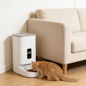 Smart Automatic Pet Feeder Eco Friendly Plastic Dual Power Supply Removable Inner Bucket Pet Bowls Feeders