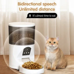 Smart Automatic Sustainable Pet Feeder Double Bowl Cat Feeder with WiFi Time Setting & LCD Display