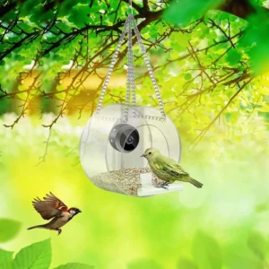 Smart Bird Feeder with Camera WIFI Connected 1080P Real timeviewing and Recording USB Charging Mini Camera Small Pet Supplies