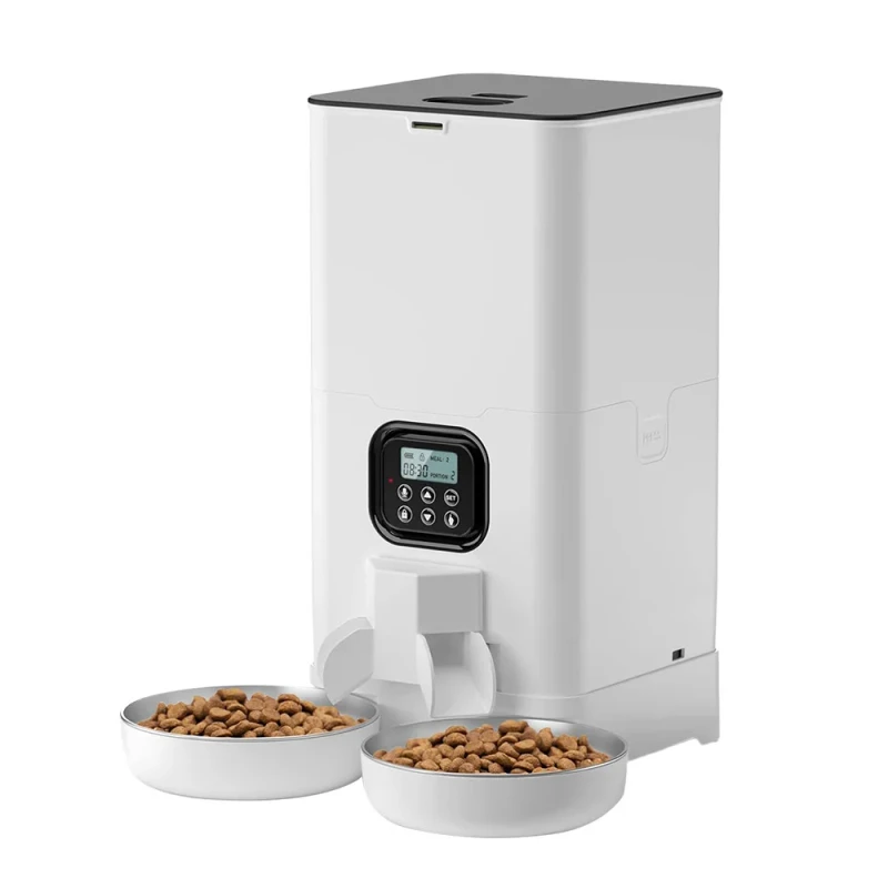 Smart OEM ODM 4L 6L Double Bowls Pet Feeder with APP Control Timed Feeding Moisture Proof Design for Busy Pet Owners