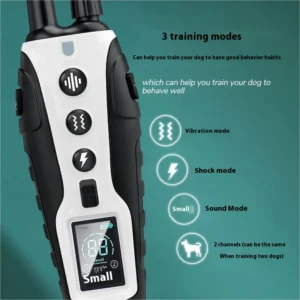 Smart Pet Dog Training Device with Long Distance Remote Control Wireless Training Vibration Electric Shock Barking Stop Features