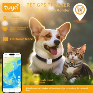 Smart Pet Locator with AGPS LBS GPS CE Certified No Monthly Fee Health Monitoring Geofence for EU Market