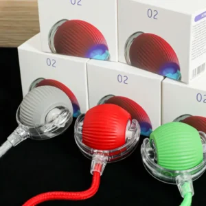 Smart Pet Toy 360° Automatic Interactive Cat Dog Toy Ball Electronic Pet Toy with Rope